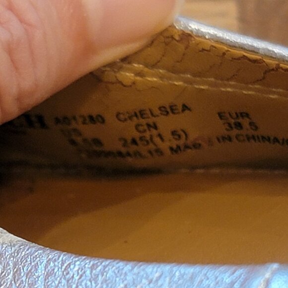 Coach Chelsea Metallic Silver Leather Ballet Flat Slip On Shoes - Picture 11 of 13